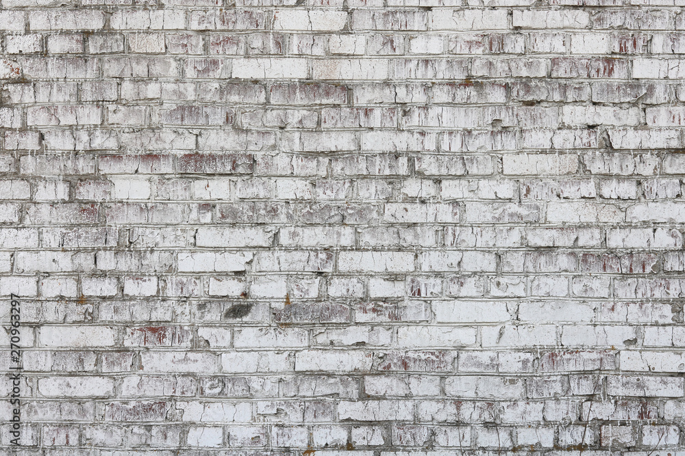 Gray brick background with old painted brick texture in loft style