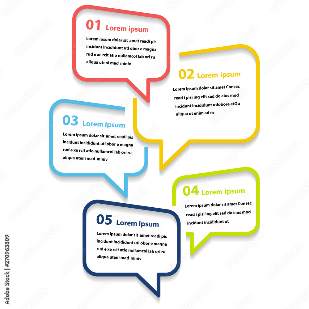 Fototapeta premium infographic 5 step presentation, infographic linear bubble