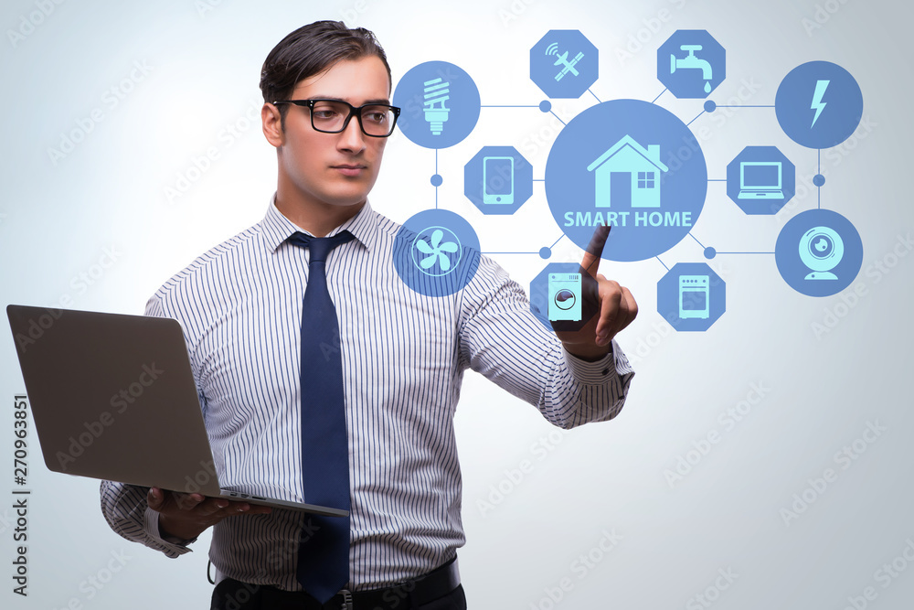Smart home concept with devices and appliances Smart home concept with devices and appliances
