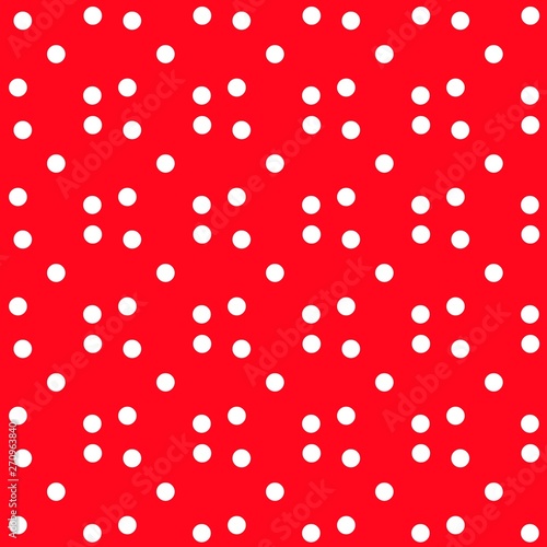red background with dots