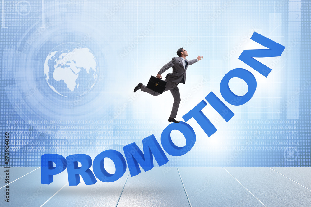 Employee in career promotion concept Employee in career promotion concept