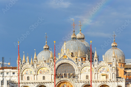 Rainbow over the basilica called 'San Marco' in Venice, Italy © padmak
