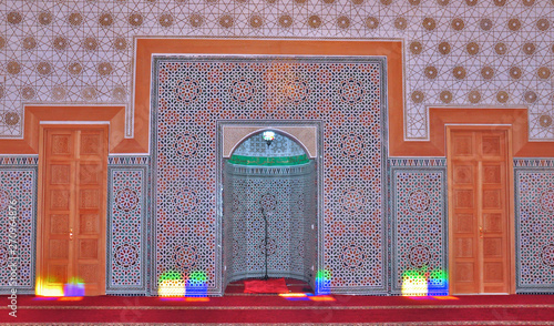Photography A Moroccan mosque from the inside. Islamic decoration