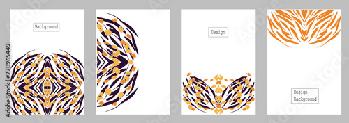 Set of abstract template with animal print. Artistic background. Text place. Vector.
