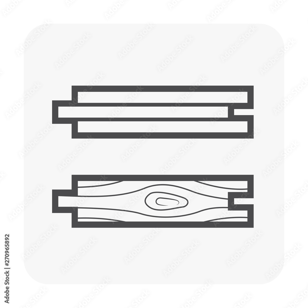 Engineered wood and solid wood flooring construction joint icon. That ...