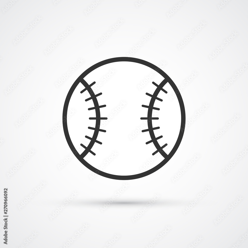 Baseball icon whith trendy shadow. Vector eps10 Baseball icon whith trendy shadow. Vector eps10