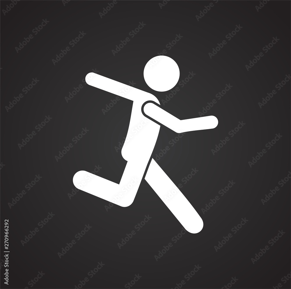 Running related icon on background for graphic and web design. Simple illustration. Internet concept symbol for website button or mobile app.