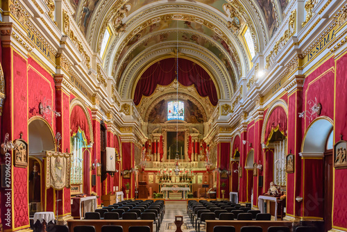 Inside the highly ornate Church of Saint Francis, Victoria, Gozo