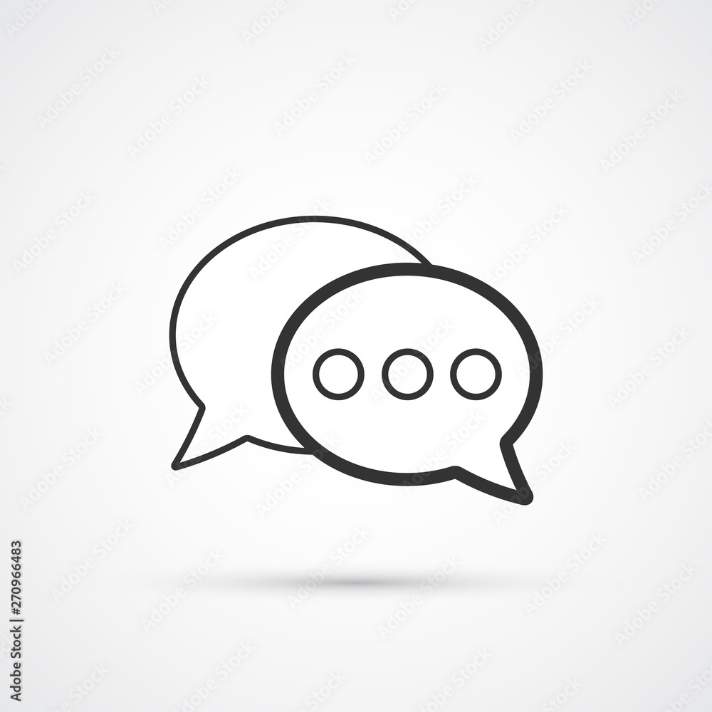 Speech bubbles flat line trendy black icon. Vector eps10 Speech bubbles flat line trendy black icon. Vector eps10