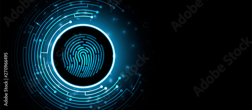 Abstract fingerprint technology business background. Circuit security style