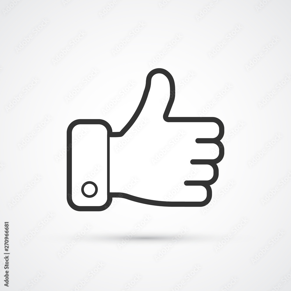 Like hand flat line trendy black icon. Vector eps10 Like hand flat line trendy black icon. Vector eps10