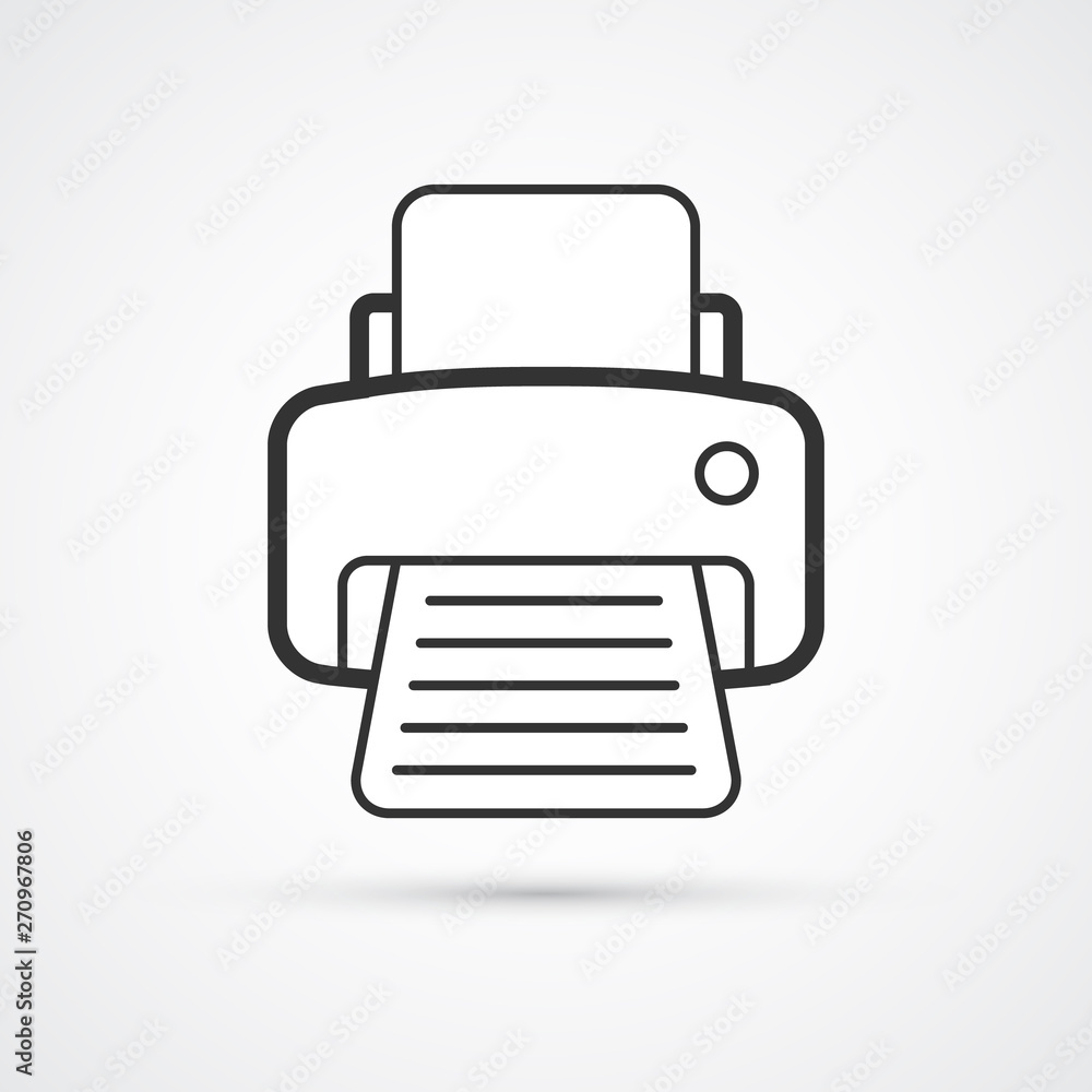Printer flat line trendy icon. Vector eps10 Printer flat line trendy icon. Vector eps10