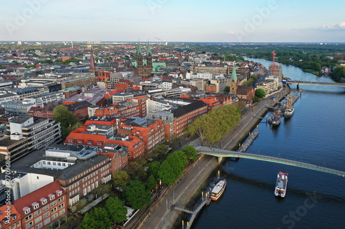 Hansestadt Bremen an der Weser Luftaufnahme
