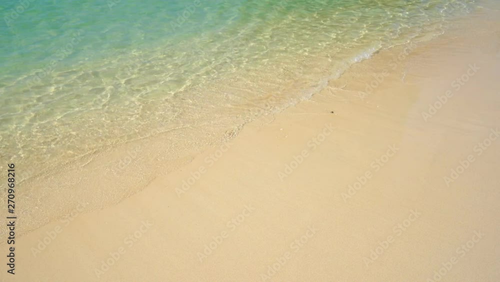 Sea Waves over Sand Beach nobody Background 4K, Lockdown. Sea Waves over Sand Beach nobody Background 4K, Lockdown.