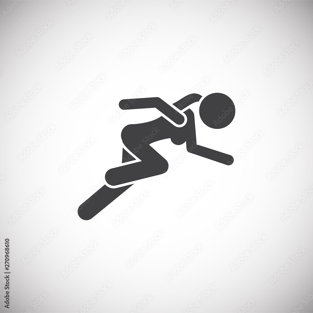 Running related icon on background for graphic and web design. Simple illustration. Internet concept symbol for website button or mobile app.