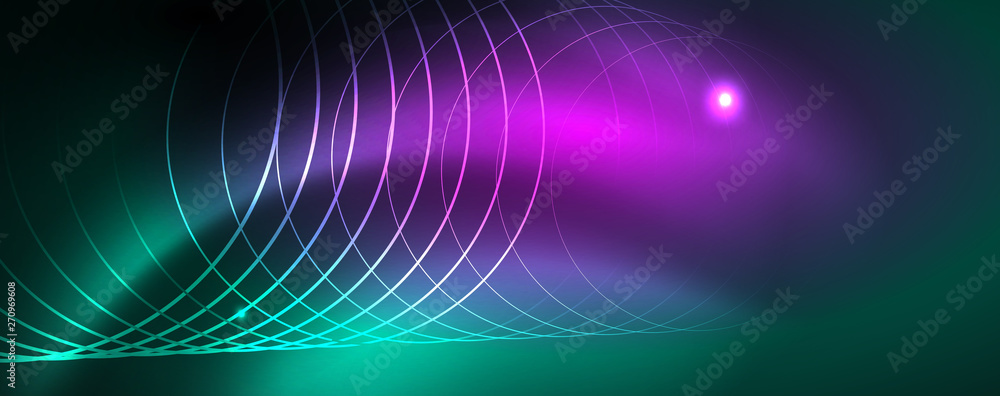 Shiny glowing design background, neon style lines, technology concept, vector Shiny glowing design background, neon style lines, technology concept, vector
