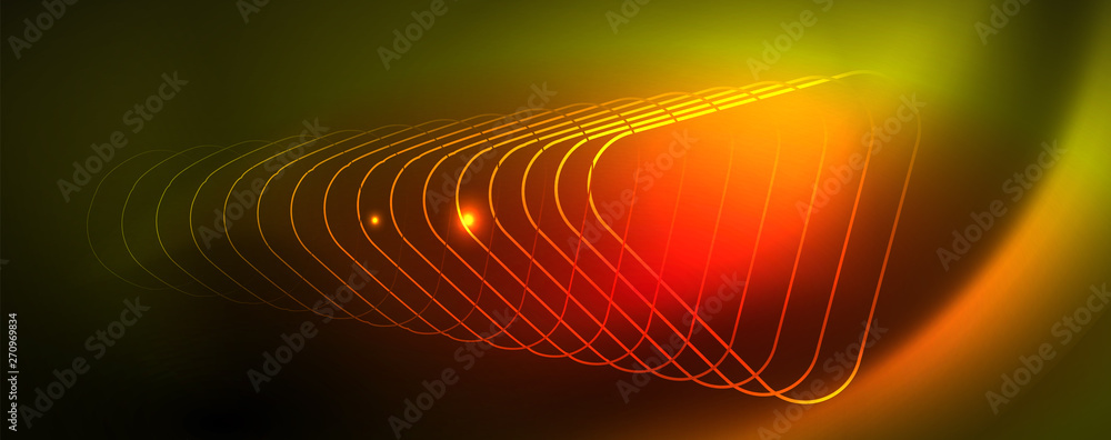 Techno glowing background, futuristic dark template with neon light effects and simple forms, vector Techno glowing background, futuristic dark template with neon light effects and simple forms, vector