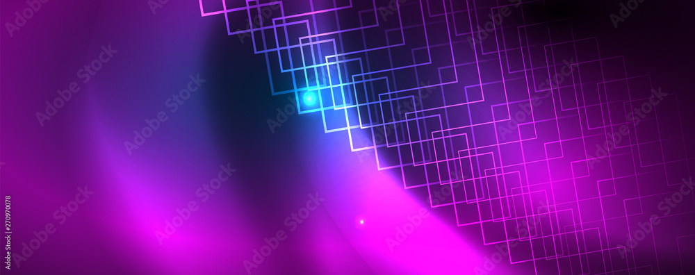Neon glowing techno lines, hi-tech futuristic abstract background template, vector Neon glowing techno lines, hi-tech futuristic abstract background template, vector