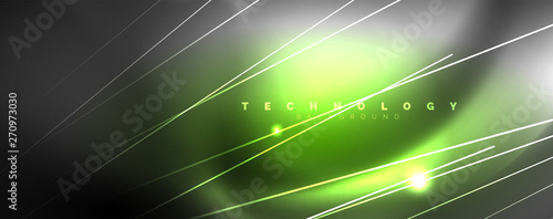 Color light with lines, outer space background, bright rays