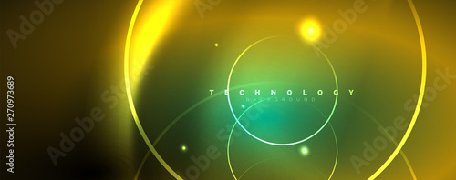 Shiny neon lines template - northern lights glowing blur lines. Futuristic style glow neon 80s disco club or night party techno template