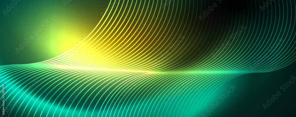 Shiny neon lines template - northern lights glowing blur lines. Futuristic style glow neon 80s disco club or night party techno template Shiny neon lines template - northern lights glowing blur lines. Futuristic style glow neon 80s disco club or night party techno template