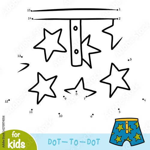 Numbers game, education dot to dot game, Pants with stars