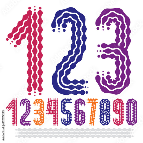 Vector funky, ornate number...
