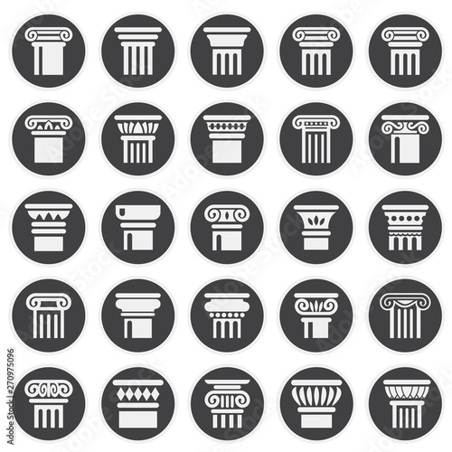 Column icons set on background for graphic and web design. Simple illustration. Internet concept symbol for website button or mobile app.