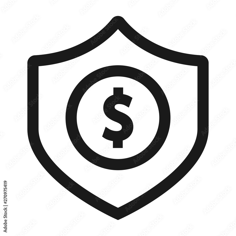 security money - minimal line web icon. simple vector illustration. concept for infographic, website or app. security money - minimal line web icon. simple vector illustration. concept for infographic, website or app.