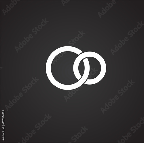 Wedding ring icon on background for graphic and web design. Simple illustration. Internet concept symbol for website button or mobile app.