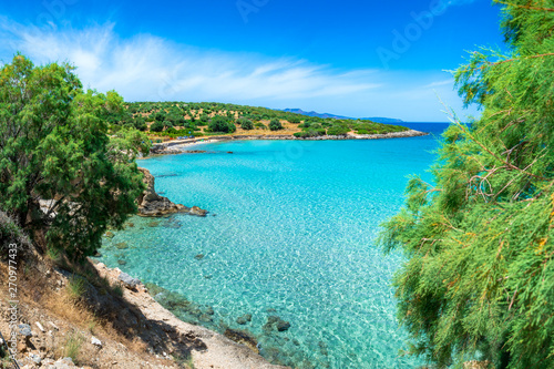 Tropical beach of Voulisma beach  Istron  Crete  Greece.