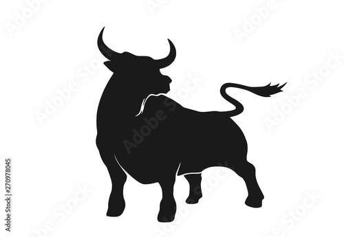bull silhouette icon. strength and perseverance symbol. vector image of animal