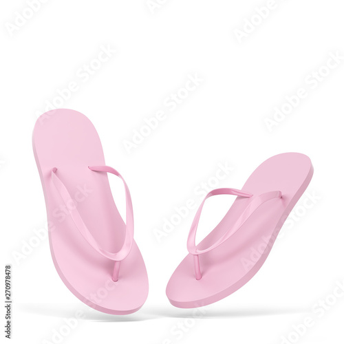 Blank pair of flip flops mockup