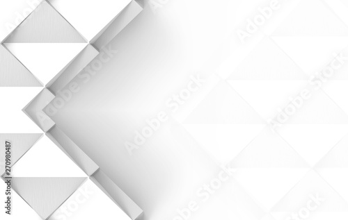 3d rendering. modern design white grid square paper art patternon gray wall background. photo