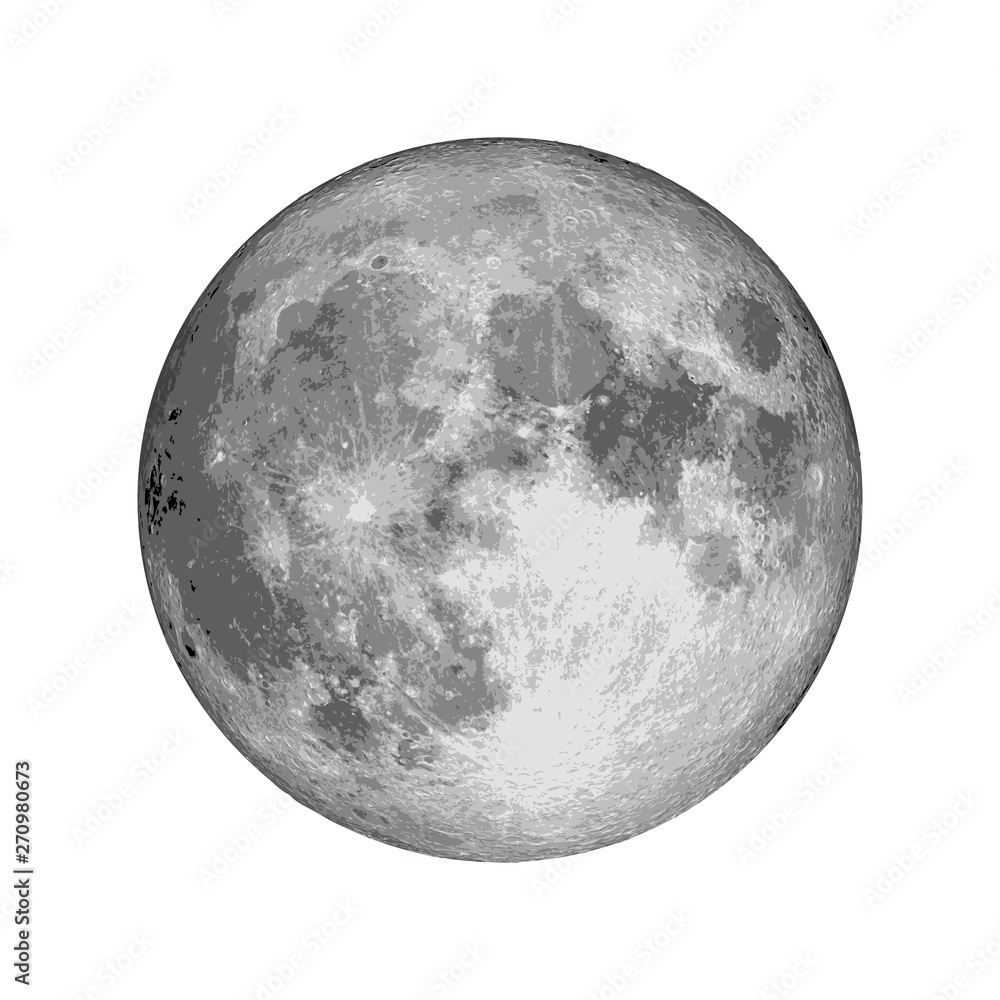 Realistic full moon. Astrology or astronomy planet design. Vector. Realistic full moon. Astrology or astronomy planet design. Vector.