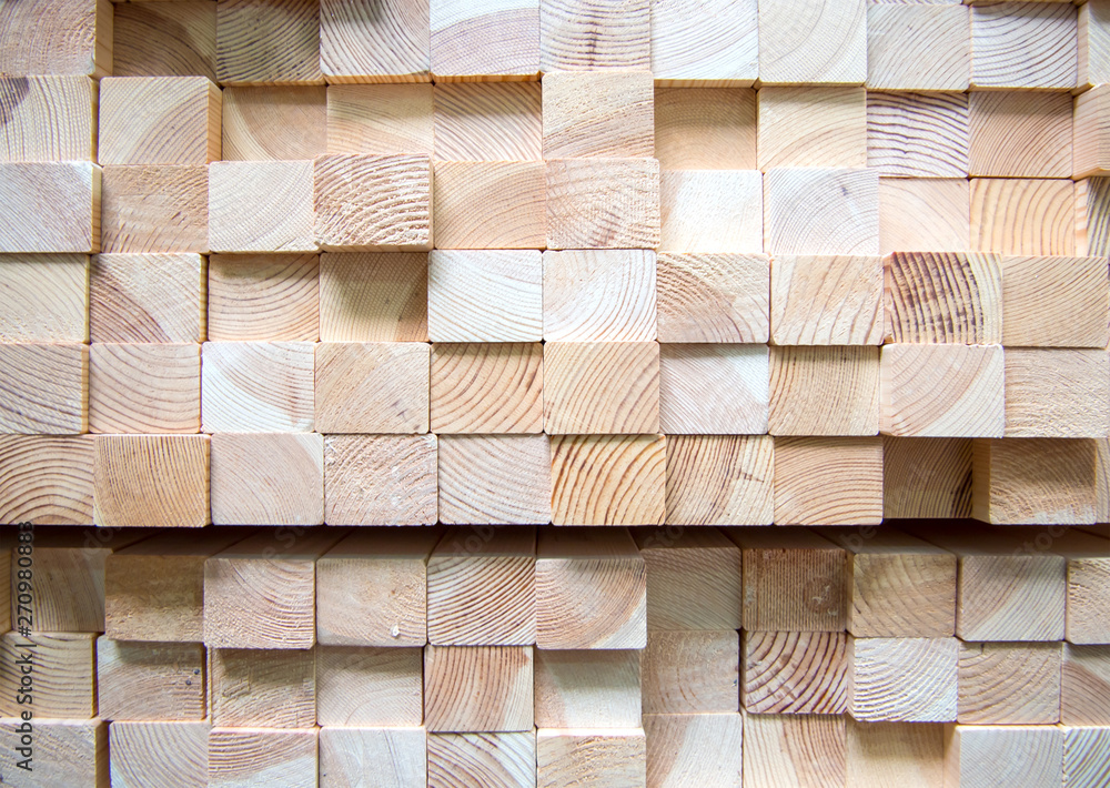 Wooden bars stacked one on another into a rack Wooden bars stacked one on another into a rack