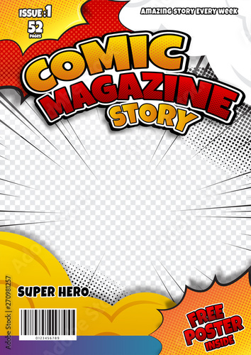 comic book page template design. Magazine cover