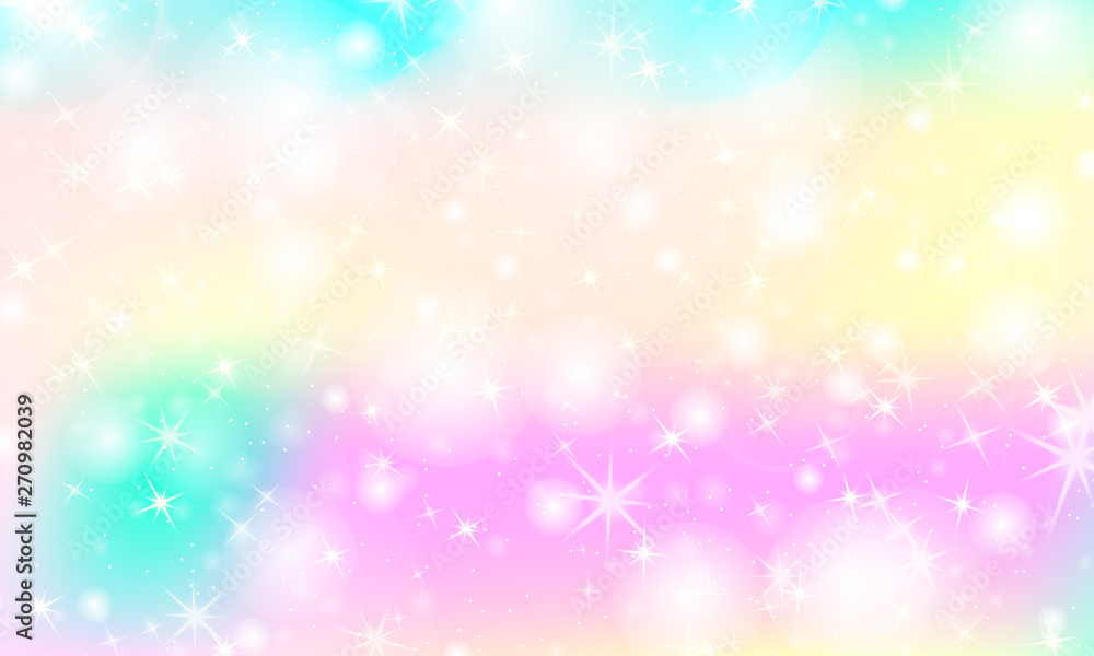 Unicorn rainbow background. Holographic sky Unicorn rainbow background. Holographic sky