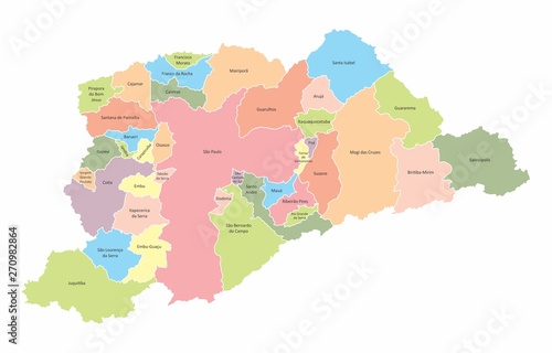 Sao Paulo metropolitan region map