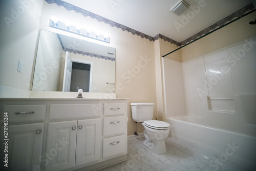 Very Small White Apartment condominium House Bathroom