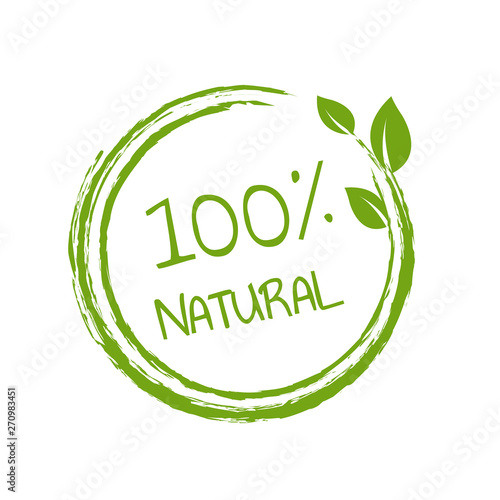 100% Natural Product White Background