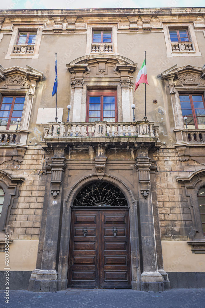 Obraz premium City Hall budiling (so called Elephants Palace) in Catania, Sicily Island of Italy