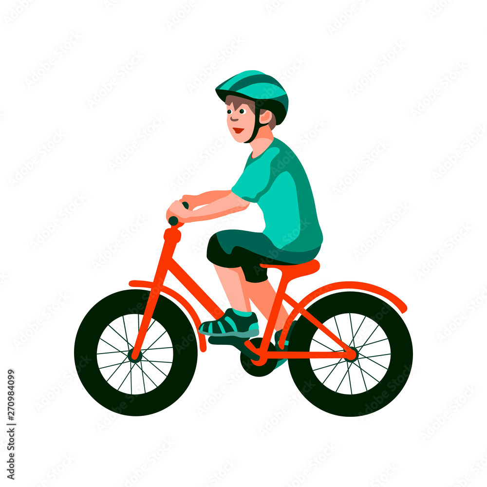 Naklejka premium Boy on a bike