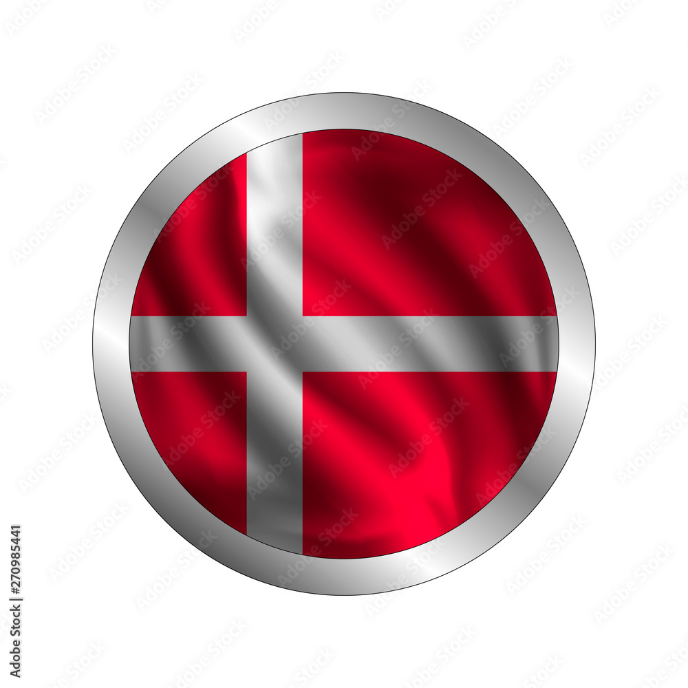 Waving Denmark flag, the flag of Danishes, vector illustration