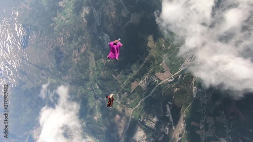 Wingsuit skydiving over Norway