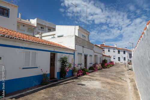 Old houses in the small streets of Odeceixe at the Algarve, Portugal.