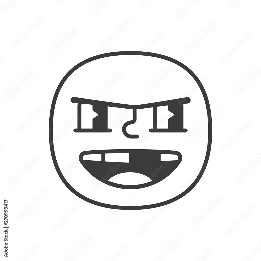 Bully smile fase black and white emoji. Vector eps 10 Bully smile fase black and white emoji. Vector eps 10