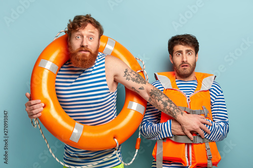 Фотография Danger on water and lifesaving concept