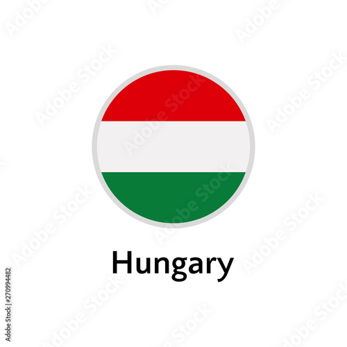 Hungary flag round flat icon, european country vector illustration