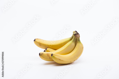Yellow of Bunch bananas on white background